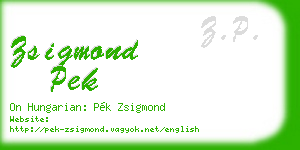 zsigmond pek business card